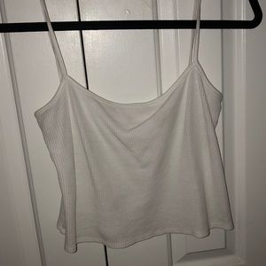 Flowy ribbed white tank top